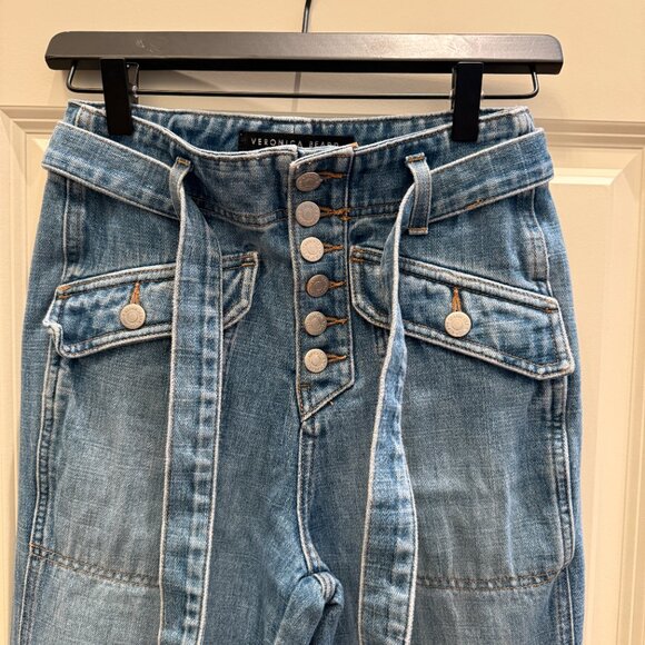 Veronica Beard Rinley Straight Leg High Rise Jeans Ankle lentgh Belted size 25 - Picture 9 of 9